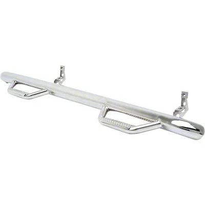 Smittybilt 3-Inch Round Wheel-to-Wheel Nerf Side Step Bars; Stainless Steel (17-24 F-250 Super Duty SuperCrew w/ 6-3/4-Foot Bed)