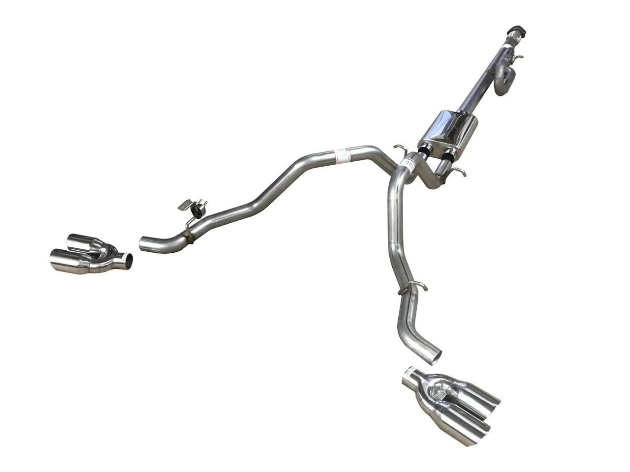 Mach 40 Dual Exhaust System with Polished Tips; Side Exit (14-18 5.3L Sierra 1500)