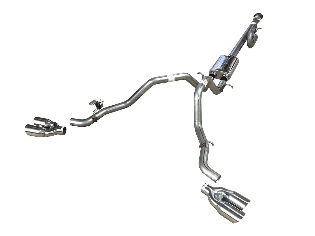 Mach 40 Dual Exhaust System with Polished Tips; Side Exit (14-18 5.3L Silverado 1500)