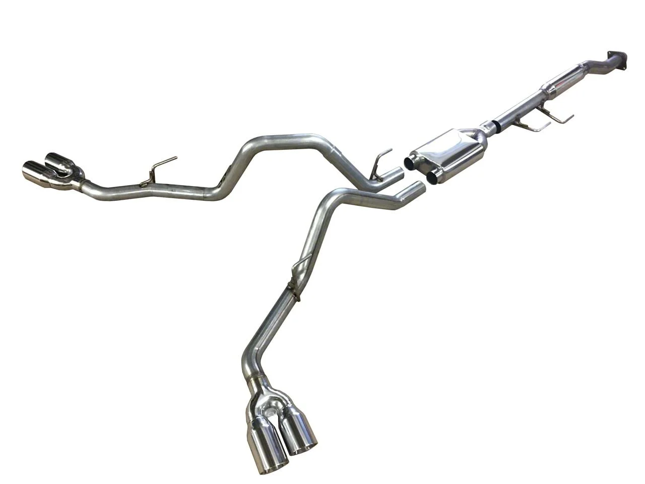 Mach X Dual Exhaust System with Resonator; Side Exit (11-14 3.5L EcoBoost F-150)
