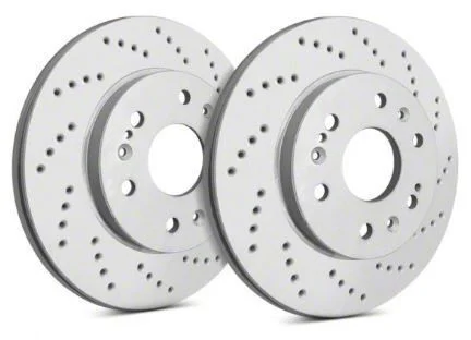 SP Performance Cross-Drilled Rotors with Gray ZRC Coating; Rear Pair (07-18 Silverado 1500)