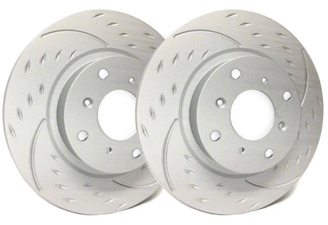 SP Performance Diamond Slot Rotors with Gray ZRC Coating; Front Pair (04-08 2WD/4WD F-150)