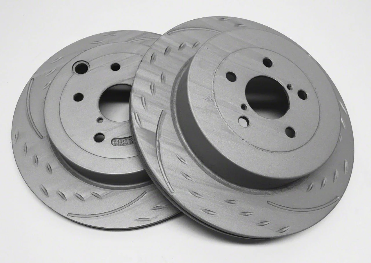 SP Performance Diamond Slot Rotors with Gray ZRC Coating; Front Pair (05-06 Sierra 1500 w/ Rear Drum Brakes; 07-18 Sierra 1500)
