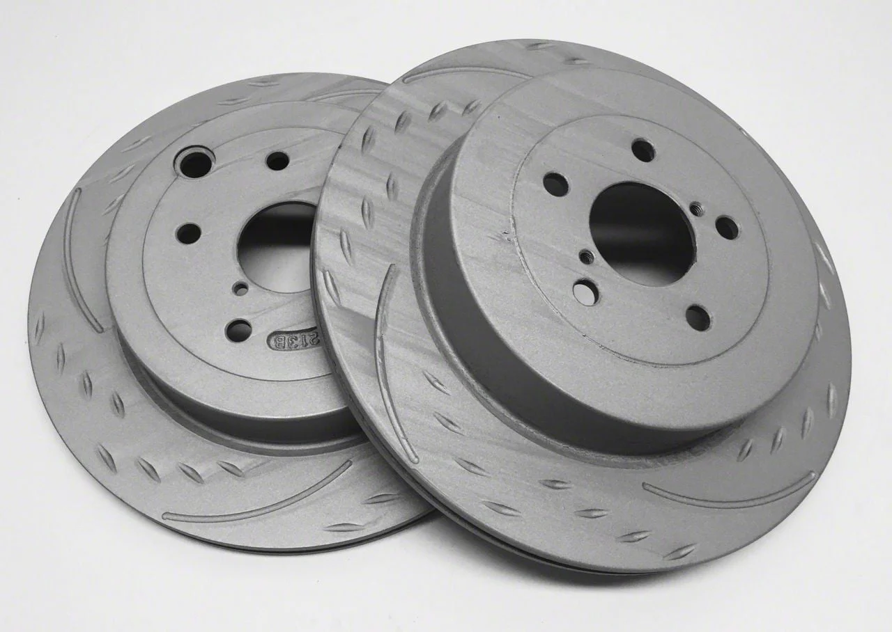 SP Performance Diamond Slot Rotors with Gray ZRC Coating; Rear Pair (07-18 Sierra 1500)