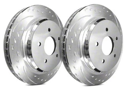 SP Performance Diamond Slot Rotors with Silver Zinc Plating; Front Pair (02-18 RAM 1500)