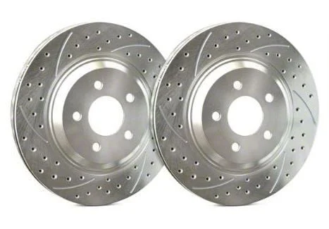 SP Performance Double Drilled and Slotted 8-Lug Rotors with Silver Zinc Plating; Rear Pair (09-18 RAM 2500)