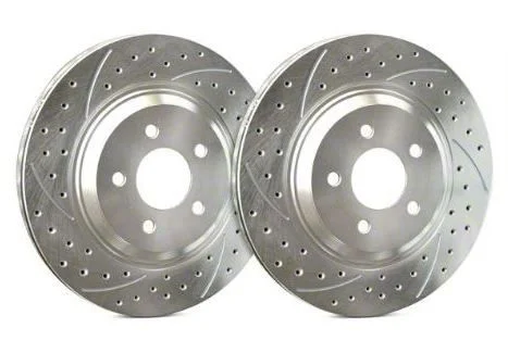 SP Performance Double Drilled and Slotted 8-Lug Rotors with Silver Zinc Plating; Front Pair (09-18 RAM 2500)