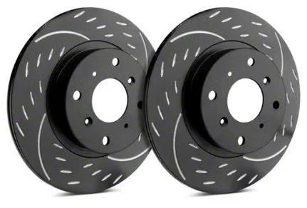 SP Performance Diamond Slot 6-Lug Rotors with Black Zinc Plating; Rear Pair (19-26 Sierra 1500)