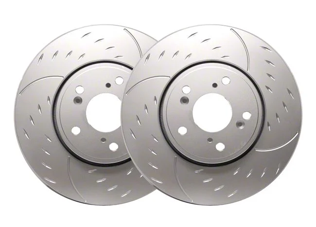 SP Performance Diamond Slot 6-Lug Rotors with Silver Zinc Plating; Front Pair (19-26 Silverado 1500)