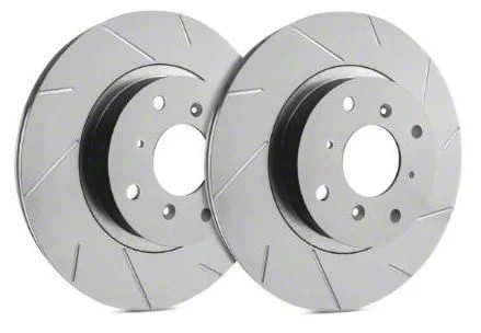 SP Performance Slotted Rotors with Gray ZRC Coating; Rear Pair (02-18 RAM 1500)
