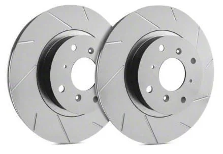 SP Performance Slotted Rotors with Gray ZRC Coating; Rear Pair (04-14 F-150; 15-20 F-150 w/ Manual Parking Brake)