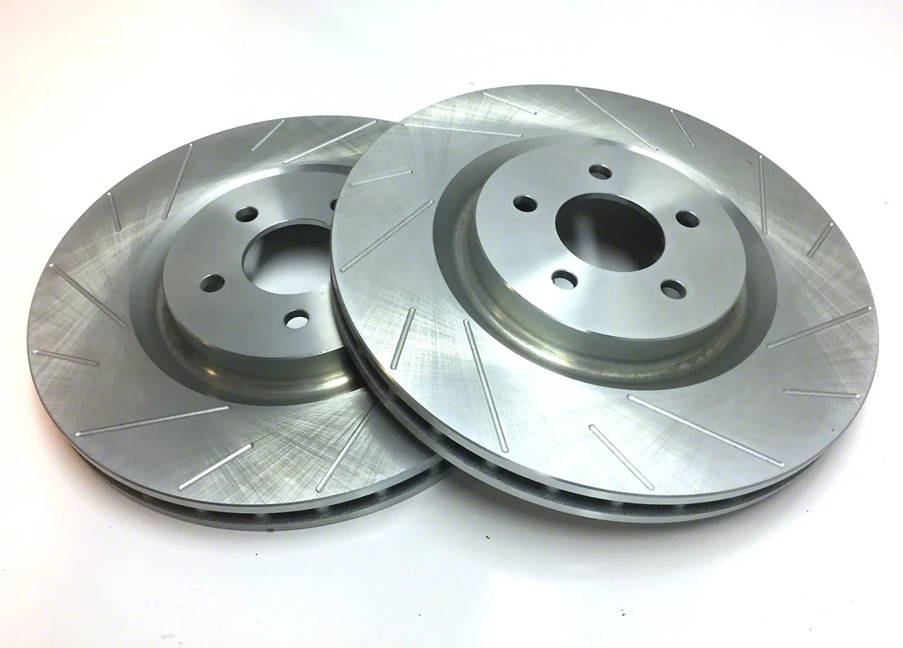 SP Performance Slotted Rotors with Silver Zinc Plating; Rear Pair (07-18 Sierra 1500)