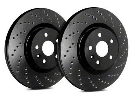 SP Performance Cross-Drilled 8-Lug Rotors with Black ZRC Coating; Rear Pair (05-12 F-250 Super Duty)