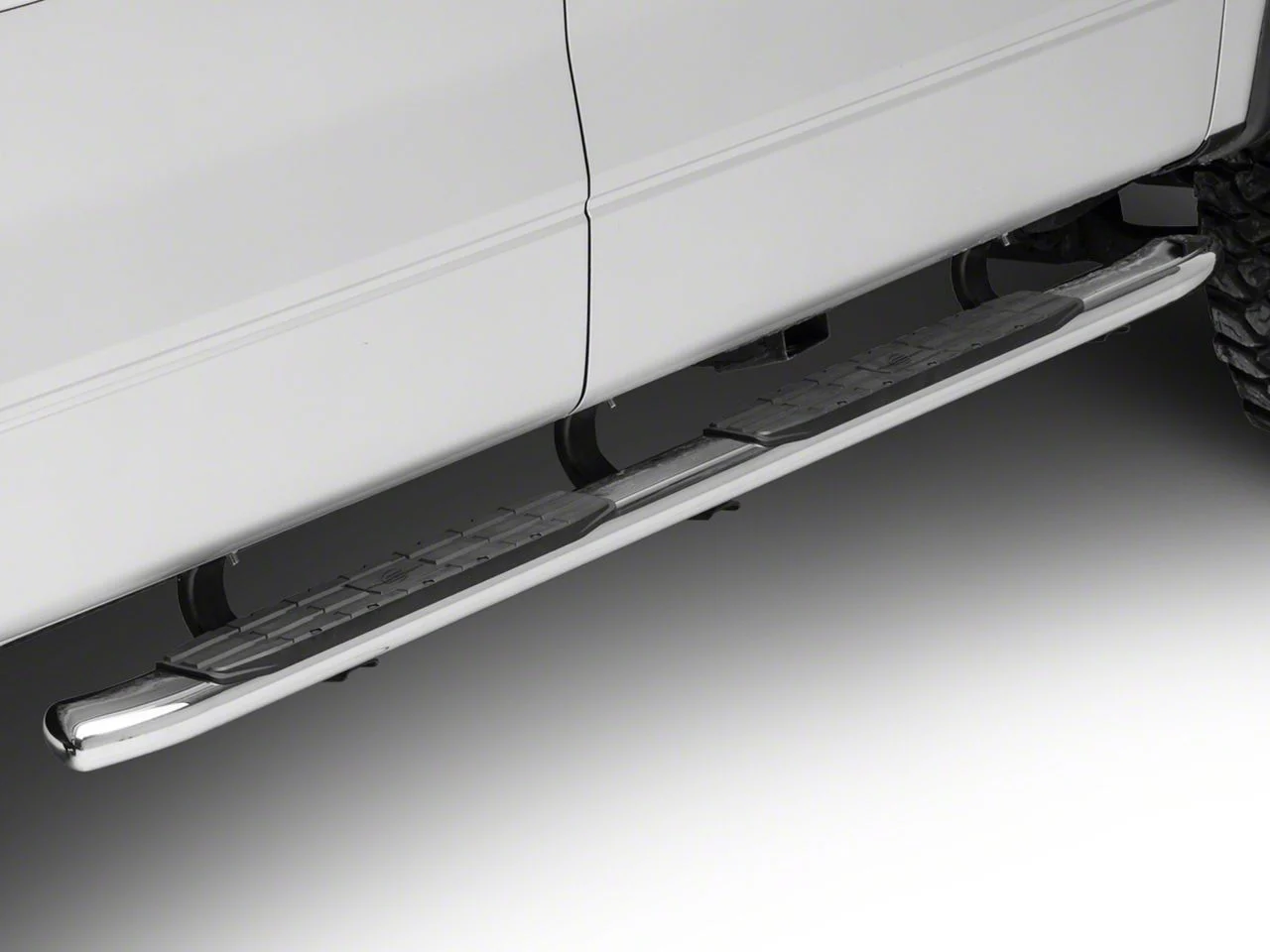 4X Series 4-Inch Oval Side Step Bars; Stainless Steel (09-14 F-150 SuperCab, SuperCrew)