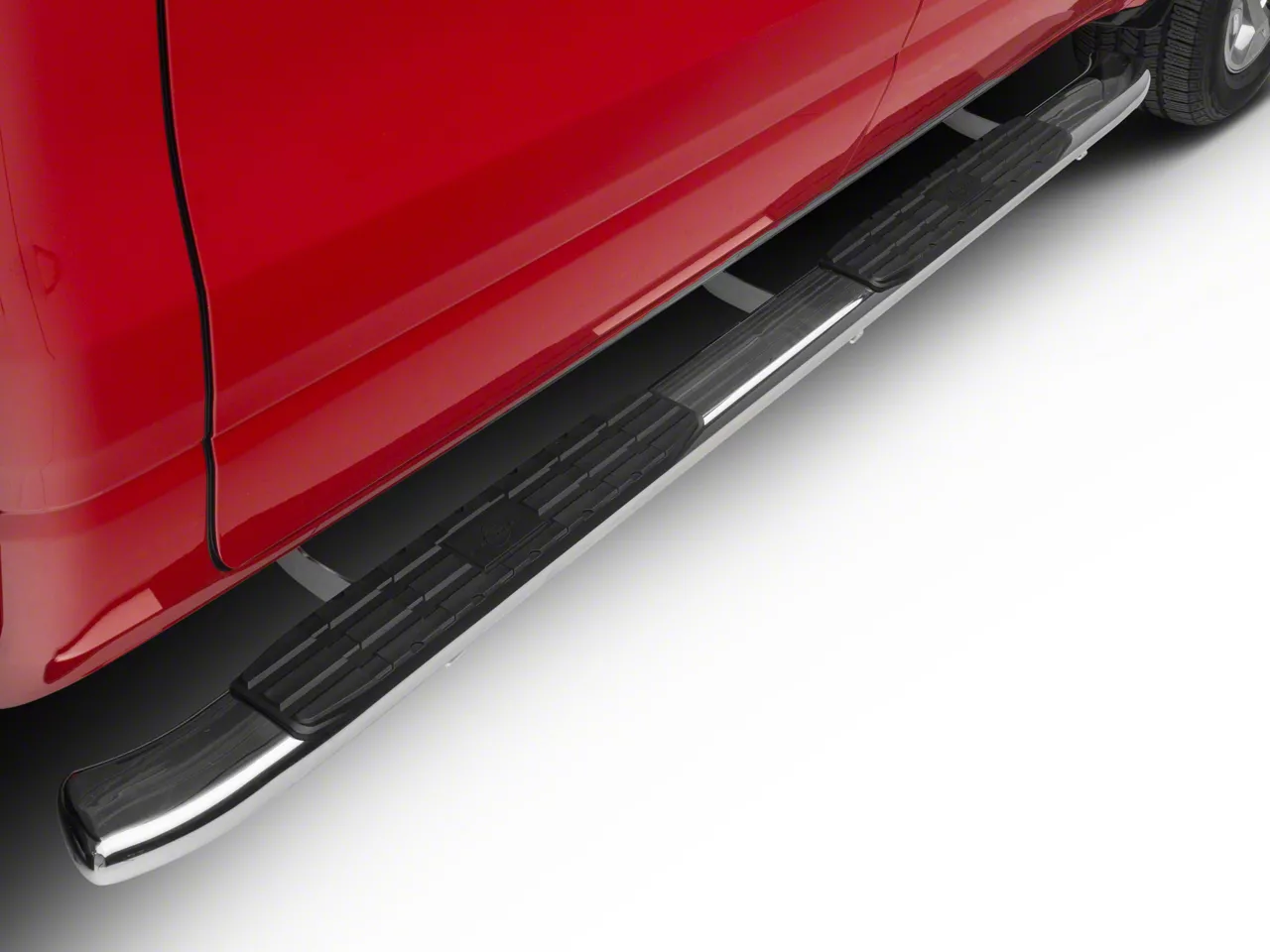 4X Series 4-Inch Oval Side Step Bars; All Stainless Steel (19-26 RAM 1500 Crew Cab)