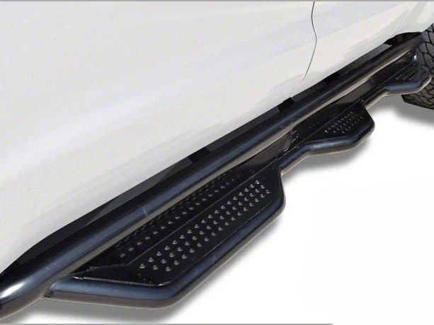 HD Wheel to Wheel Side Step Bars; Semi-Gloss Black (07-13 Silverado 1500 Extended Cab w/ 6.50-Foot Standard Box)