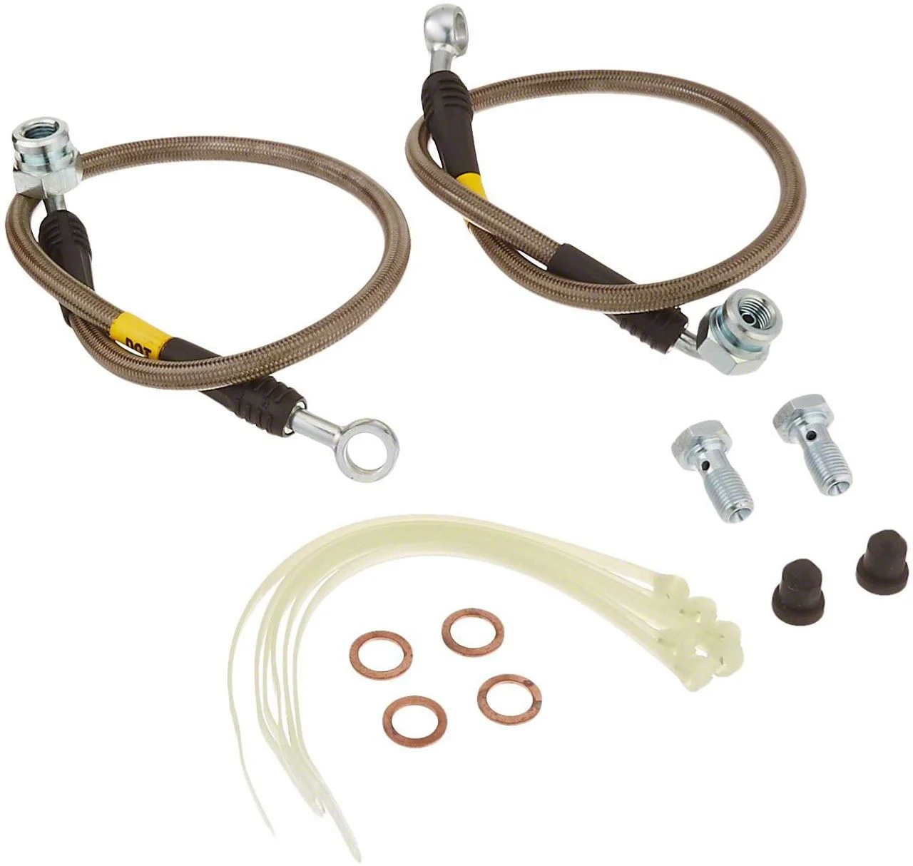 StopTech Stainless Steel Braided Brake Line Kit; Front (04-05 4WD F-150)