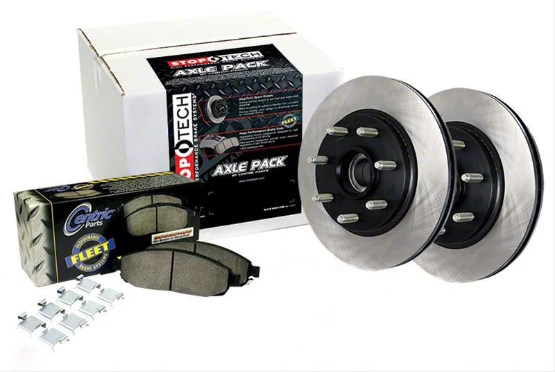 StopTech Truck Axle Slotted 6-Lug Brake Rotor and Pad Kit; Front (10-20 F-150)