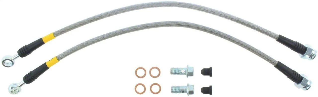 StopTech Stainless Steel Braided Brake Line Kit; Rear (2003 4WD Silverado 1500 w/ 2-Wheel Steering)