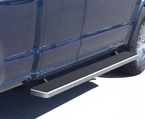 5-Inch iStep Running Boards; Hairline Silver (17-26 F-250 Super Duty SuperCab)