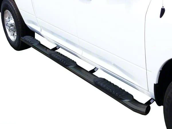 5-Inch Oval Wheel to Wheel Side Step Bars; Black (17-26 F-250 Super Duty SuperCrew w/ 6-3/4-Foot Bed)