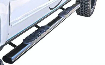 5-Inch Straight Oval Side Step Bars; Semi-Gloss Black (11-16 F-250 Super Duty SuperCrew)