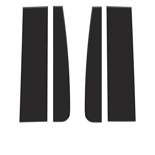 Door Pillar Accent Trim; Gloss Black (17-22 F-250 Super Duty)