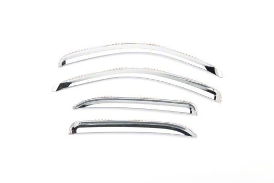 Putco Element Chrome Window Visors; Channel Mount; Front and Rear (11-16 F-250 Super Duty SuperCrew)