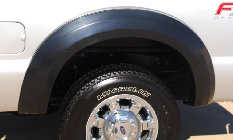 Elite Series Extra Wide Style Fender Flares; Rear; Textured Black (11-16 F-250 Super Duty)