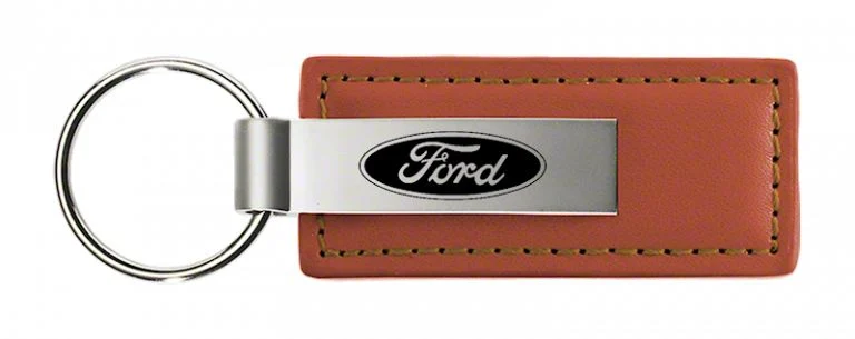 Ford Leather Key Fob; Brown