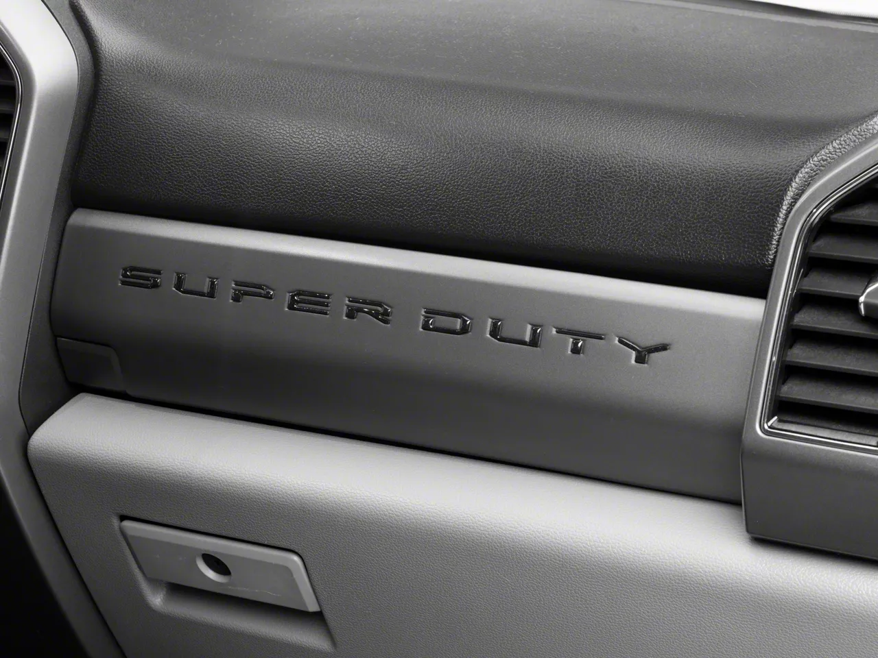 Glove Box Letter Inserts; Gloss Black (17-22 F-250 Super Duty)