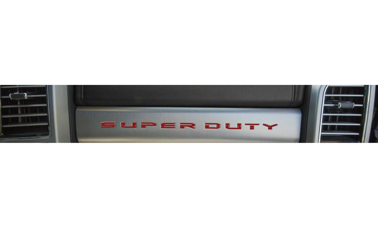 Glove Box Letter Inserts; Gloss Red (17-22 F-250 Super Duty)