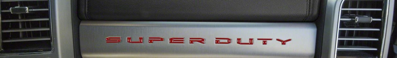 Glove Box Letter Inserts; Matte Red (17-22 F-250 Super Duty)