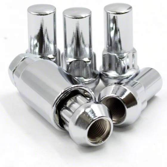 Locks with Key for Chrome Acorn Lug Nuts; 14mm x 1.5 (05-26 F-250 Super Duty)