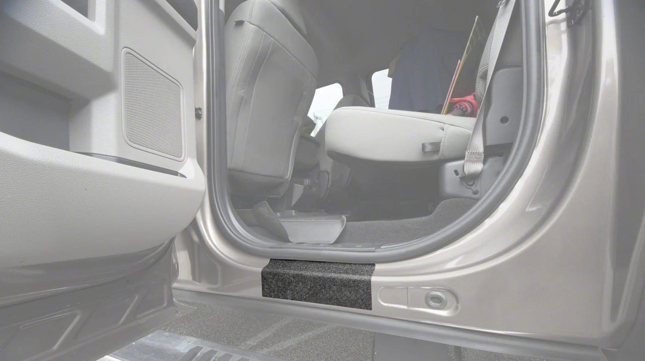 Rear Door Sill Protection; Textured Black (17-26 F-250 Super Duty SuperCrew)