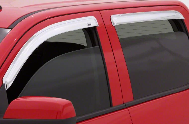 Ventvisor Window Deflectors; Front and Rear; Chrome (17-22 F-250 Super Duty SuperCab)