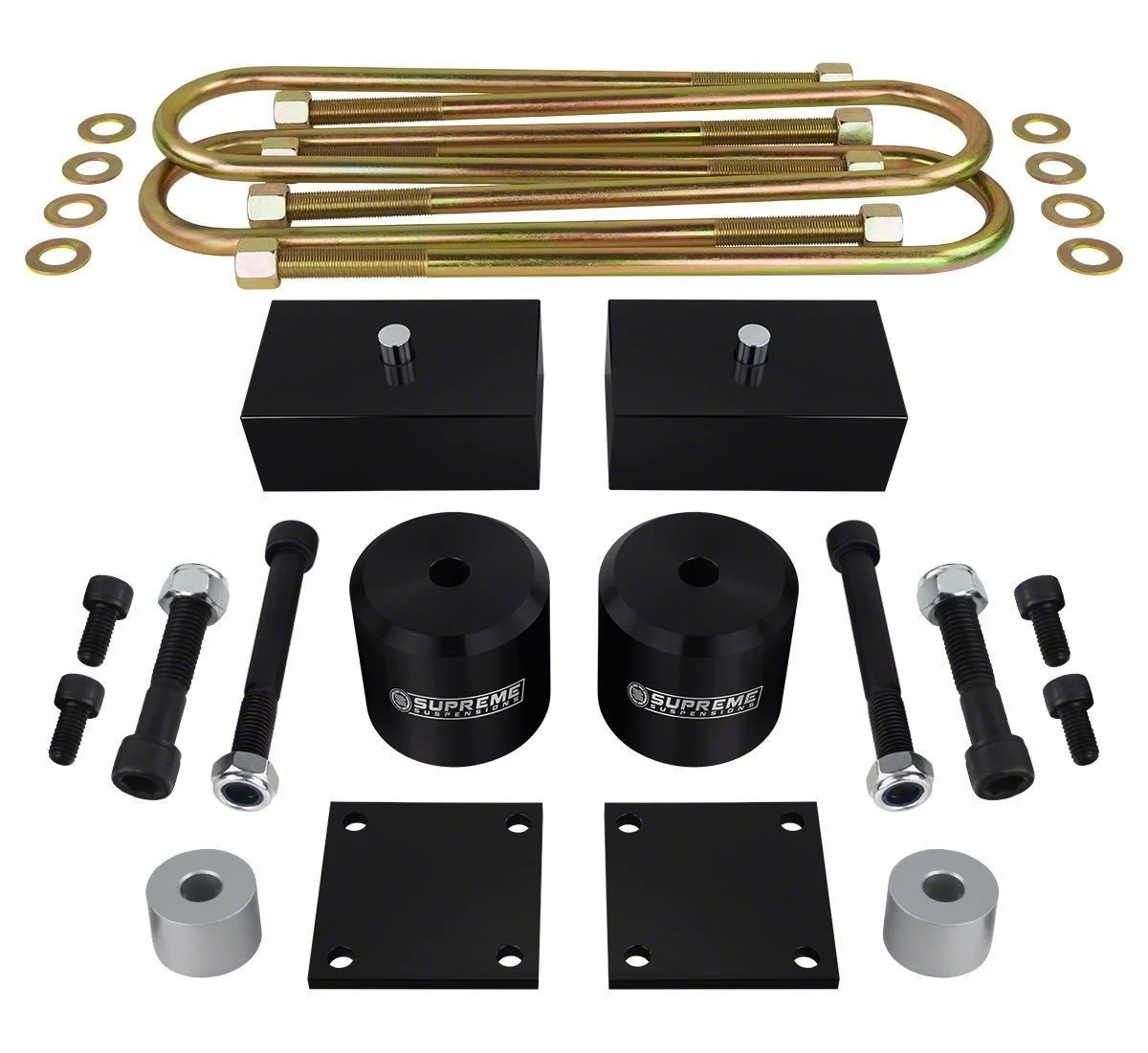 Supreme Suspensions 2-Inch Front / 1-Inch Rear Pro Billet Suspension Lift Kit (11-26 4WD F-350 Super Duty w/ Factory Overload Springs)