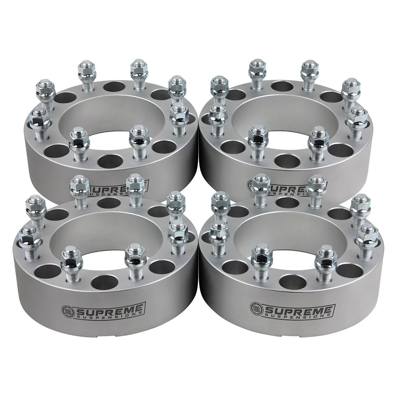 Supreme Suspensions 1.50-Inch Pro Billet Wheel Spacers; Silver; Set of Four (03-11 RAM 3500)