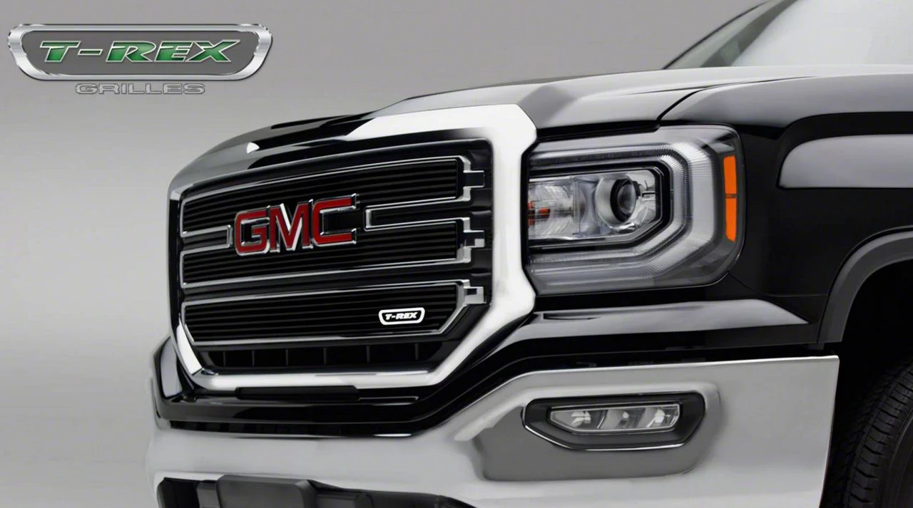 T-REX Grilles Billet Series Upper Overlay Grille; Black (16-18 Sierra 1500 SLT)