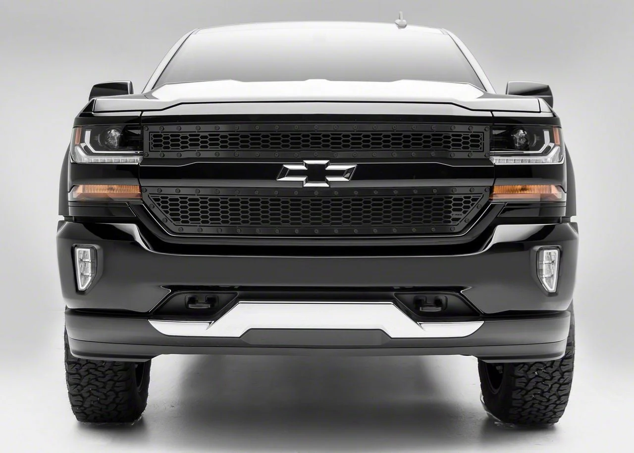 T-REX Grilles Stealth Laser X-Metal Series Upper Grille Insert; Black (16-18 Silverado 1500 w/ Z71 Package)