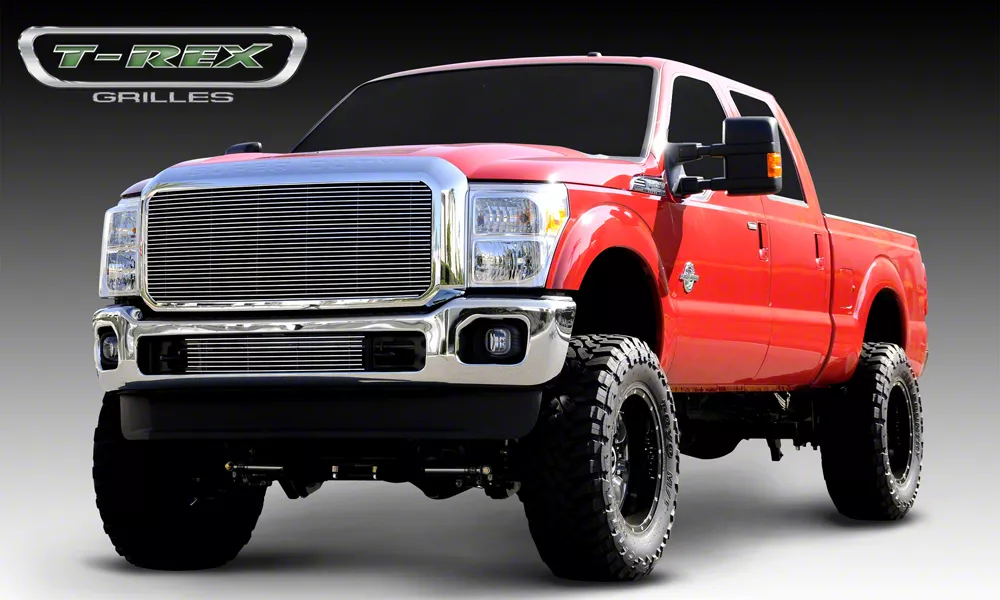 T-REX Grilles Billet Series Upper Grille Insert; Polished (11-16 F-250 Super Duty)