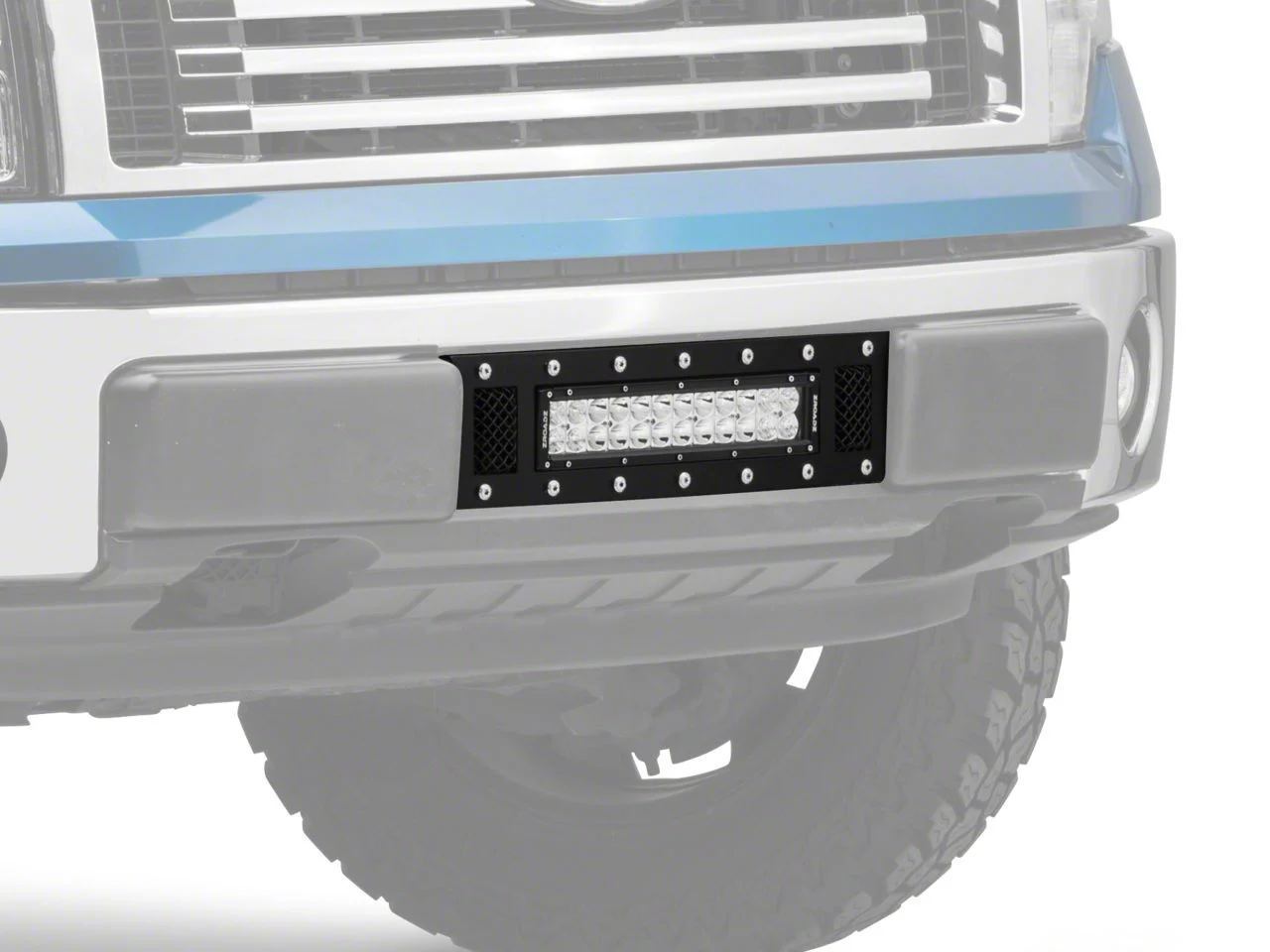 T-REX Grilles Torch Series Lower Bumper Grille Insert with 12-Inch LED Light Bar; Black (09-14 F-150, Excluding Raptor, Harley Davidson & 2011 Limited)