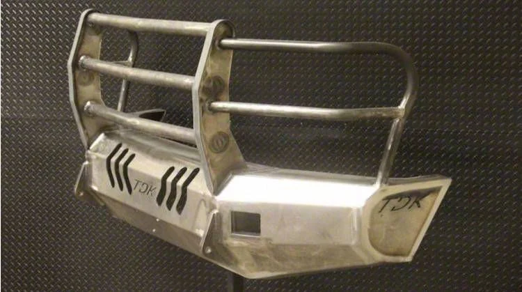 Throttle Down Kustoms Standard Front Bumper with Grille Guard; Bare Metal (20-22 F-350 Super Duty)