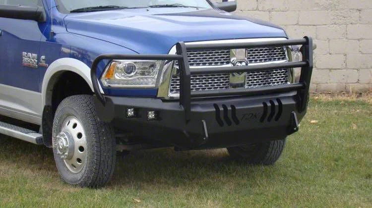 Throttle Down Kustoms Standard Front Bumper with Grille Guard; Bare Metal (10-18 RAM 2500)