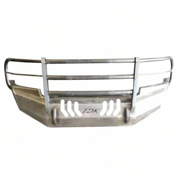 Throttle Down Kustoms Standard Front Bumper with Grille Guard; Bare Metal (07-13 Sierra 1500)