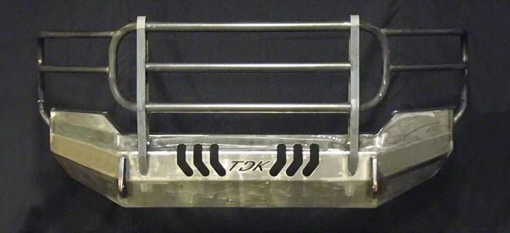 Throttle Down Kustoms Standard Front Bumper with Grille Guard; Bare Metal (07-14 Sierra 2500 HD)
