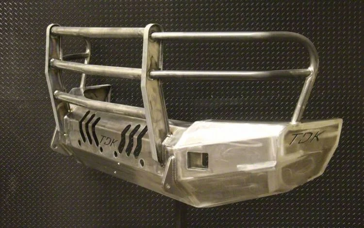 Throttle Down Kustoms Standard Front Bumper with Grille Guard; Bare Metal (20-23 Sierra 2500 HD)