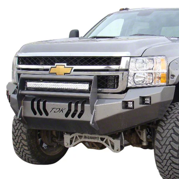 Throttle Down Kustoms Push Bar Front Bumper; Bare Metal (11-14 Silverado 2500 HD)