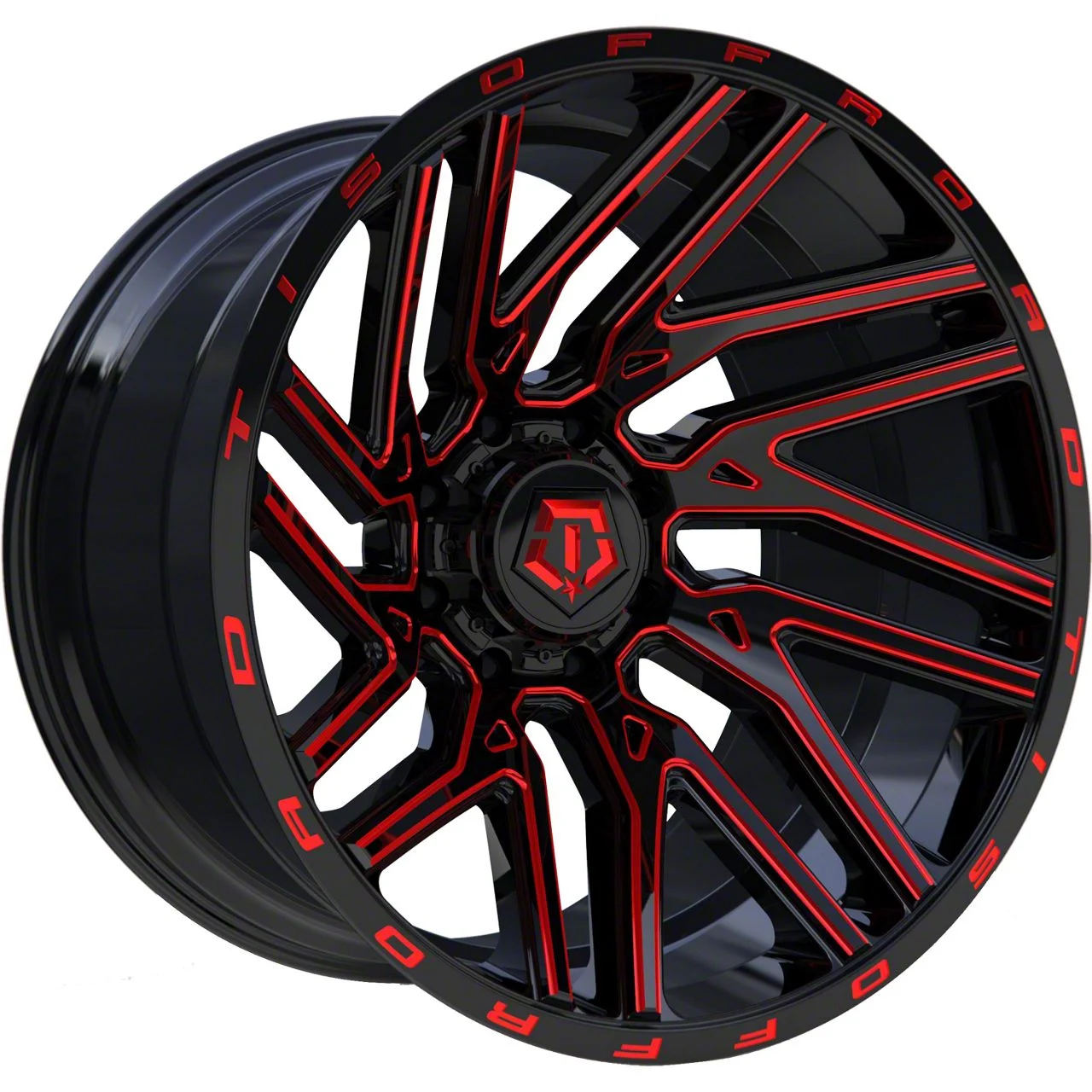 TIS 554BMR Gloss Black with Red Tint Accent 6-Lug Wheel; 22x12; -44mm Offset (04-08 F-150)