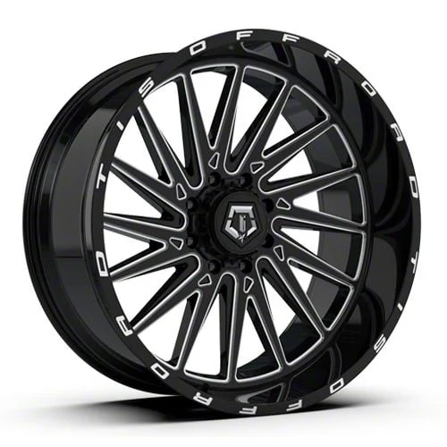 TIS 547B Gloss Black Milled 8-Lug Wheel; 20x12; -44mm Offset (11-16 F-350 Super Duty SRW)